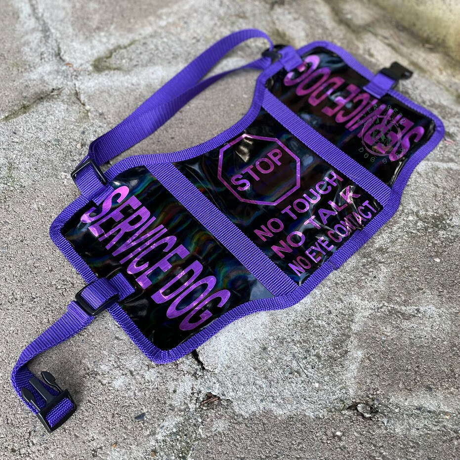 Purple service dog vest top